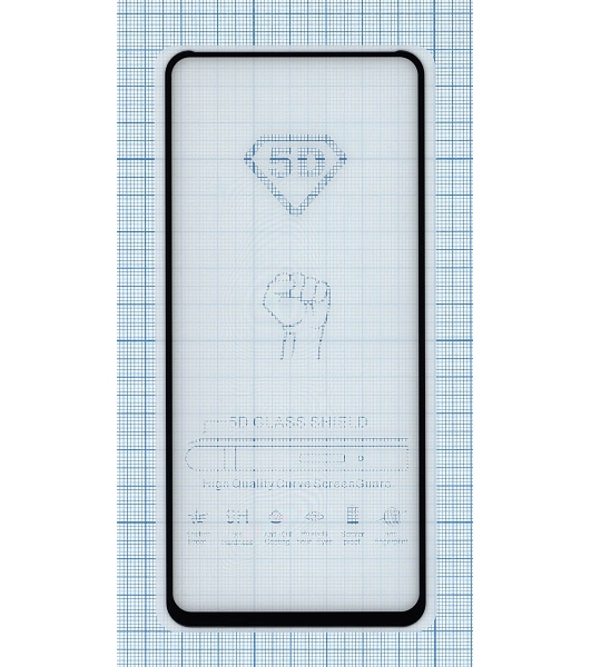 Защитное стекло 'Полное покрытие' для Xiaomi Redmi Note 9 Pro черный