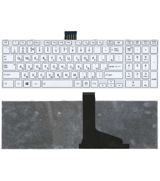 Клавиатура для ноутбука Toshiba Satellite L850 L875 L870 L855 белая c белой рамкой