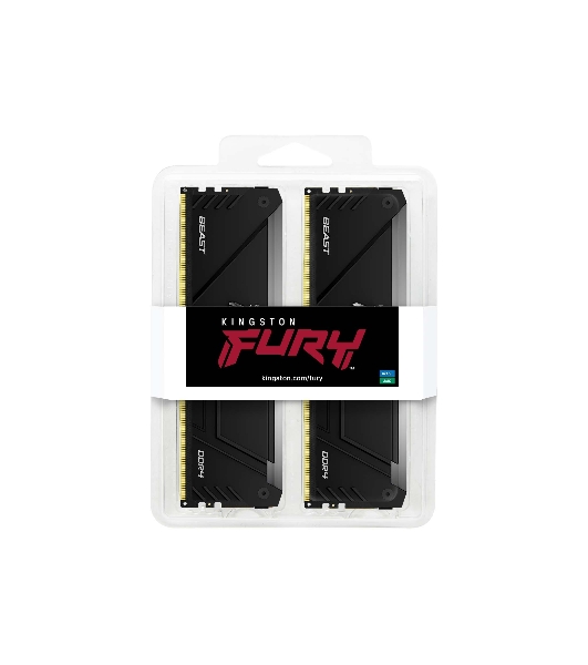 Оперативная память Kingston Fury Renegade, DDR4, 32GB (2x16GB), 3200MHz, CL16, DIMM, с радиатором, RGB, серебристый/черный