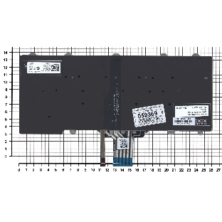 Клавиатура для ноутбука Dell Latitude E7250 E7270 черная без рамки с подсветкой