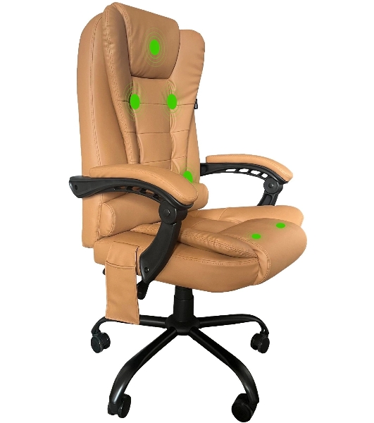 Кресло Cactus CS-CHR-OC05M-BR бежевый, экокожа, подголовник