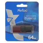 Флешка USB Netac U182 (NT03U182N-064G-32RE), 64Gb, USB 3.0, R/W 70/30, красный/черный, фото4