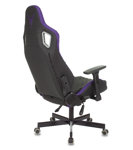 Кресло Knight OUTRIDER черный/фиолетовый, экокожа, 120 кг, механизм качания