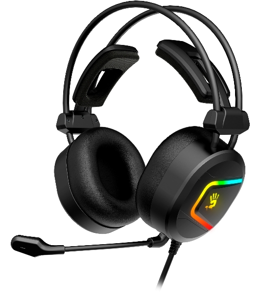 Гарнитура Bloody MC750 чёрный, проводная, USB, подсветка