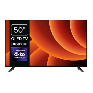 Телевизор Rombica 50' 50MT-UDG54G черный QLED UHD 60Hz Android 1.5GB/8GB