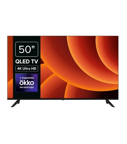 Телевизор Rombica 50' 50MT-UDG54G черный QLED UHD 60Hz Android 1.5GB/8GB