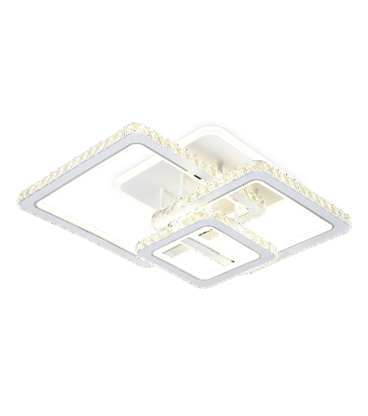 Управляемый светодиодный светильник Ambrella light FA1732/3 WH/CH белый/хром 145W 3000K/4200K/6400K 670*510*150 (ПДУ РАДИО 2.4G)