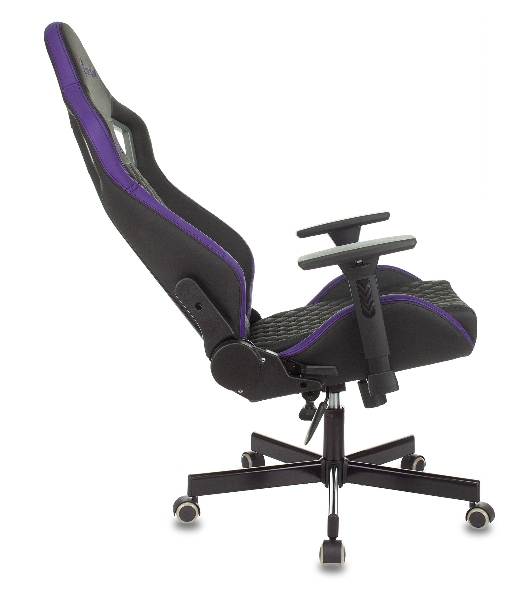 Кресло Knight OUTRIDER черный/фиолетовый, экокожа, 120 кг, механизм качания