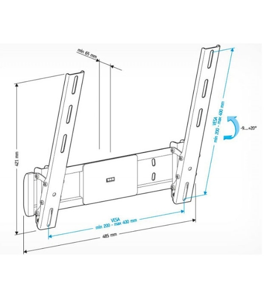 Кронштейн для телевизора Holder LCD-T4612 черный 32'-65' макс.40кг настенный наклон