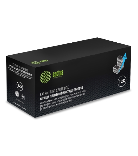Картридж лазерный Cactus CS-Q2612X-MPS черный (3000 стр.) для HP LJ 1010/1012/1015/1018/1020