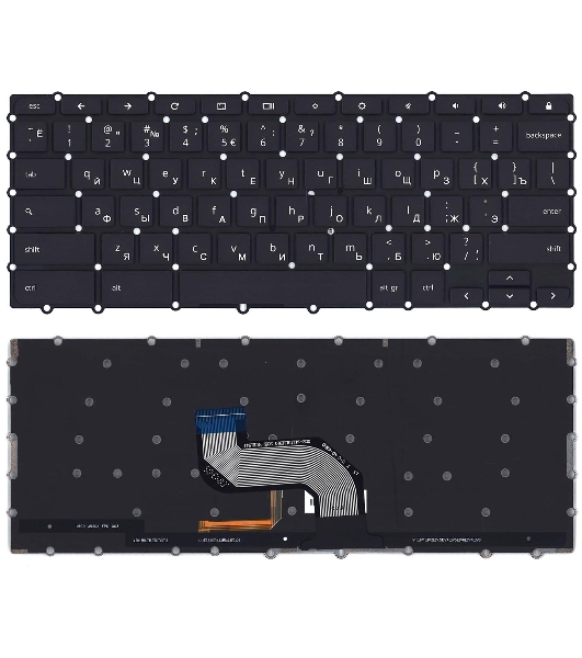 Клавиатура для ноутбука Asus Chromebook C302C C302CA черная с подсветкой