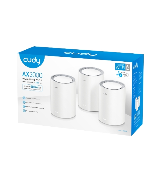 Бесшовный Mesh роутер Cudy M1800(3-Pack) AX1800 10/100/1000BASE-TX белый (упак.:3шт)