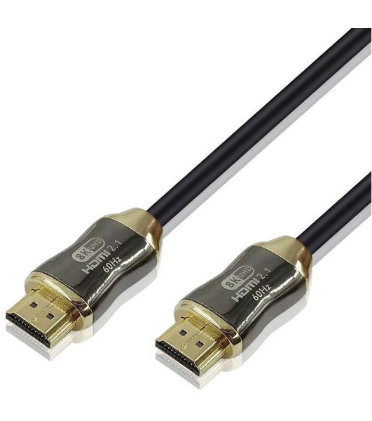 Кабель HDMI 19M/M,ver. 2.1, 8K@60 Hz 2m метал разъемы, нейлоновая оплетка Telecom TCG300-2M