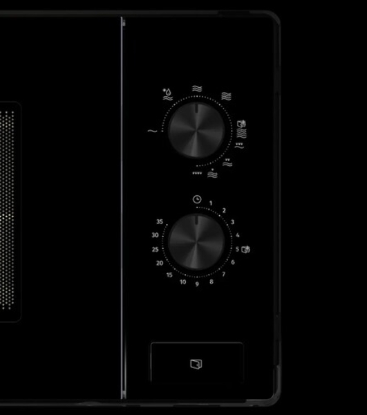 Встраиваемая микроволновая печь Gorenje, 20 л, 5 уровней мощности, 15 автопрограмм, электронное управление, дисплей, гриль, поворотный стол, цвет черный, ВxШxГ 38х56.8х34 см