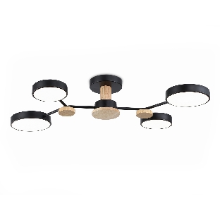 Светильник Ambrella light FL4860/4 BK/WD черный/дерево 60W 3000-6000K 700*400*120 (без ПДУ)