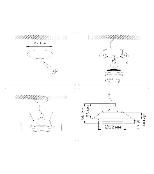 Светильник Ambrella light TN30707 WH белый GU5.3 D92*36