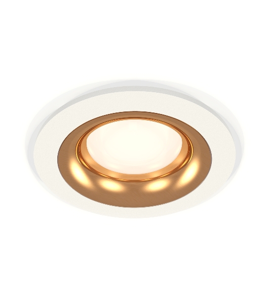 Комплект встраиваемого светильника Ambrella light XC7621005 SWH/PYG белый песок/золото желтое полированное MR16 GU5.3 (C7621, N7014)