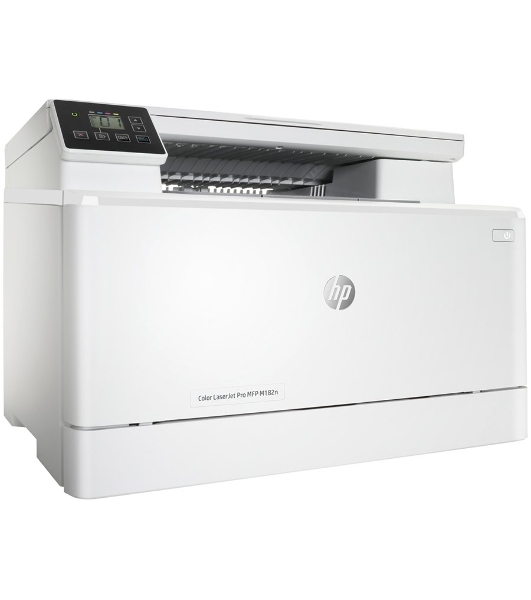 МФУ лазерное HP Color LaserJet Pro MFP M182n (7KW54A), A4, цветной, печ. до 16 стр/мин., 600 x 600 dpi (печать) 1200x1200dpi (скан.), USB, RJ-45, Air Print, Mopria