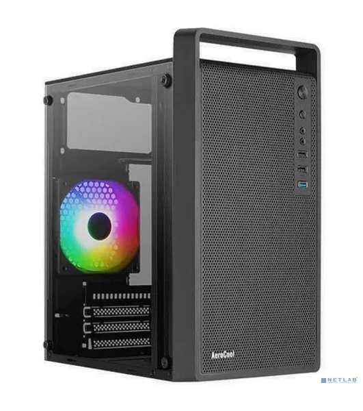 Компьютерный корпус MiniTower Aerocool/Formula CS-109-G-BK-v1 (mATX, USB3x1, USB2x2, 120мм RGb fan, без БП) (4711099472376)