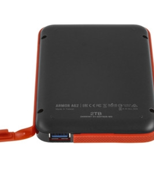 Внешний HDD 2.5' Silicon Power Armor A62S, 2TB, USB 3.2 Gen 1 Type-A, 5400 rpm, черно-красный