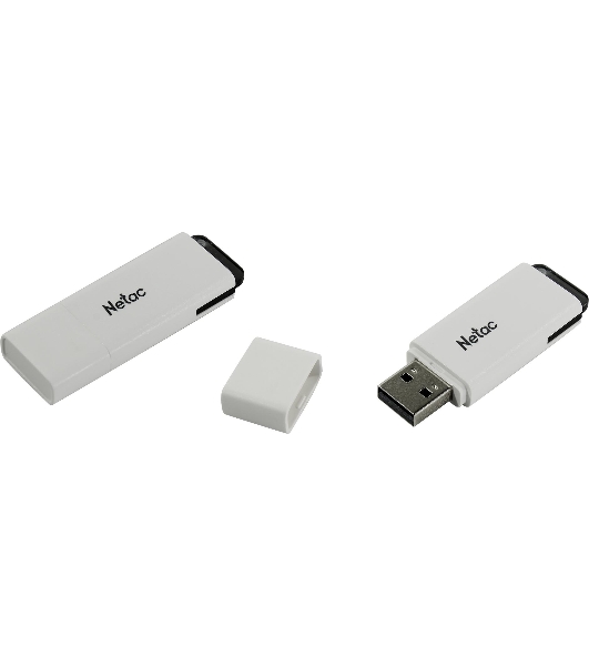 Флешка USB Netac U185 (NT03U185N-256G-30WH), 256Gb, USB 3.0, R/W 100/25, белый/серый