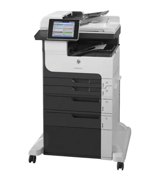 МФУ лазерное HP LaserJet Enterprise MFP M725f, лазерный принтер/сканер/копир/факс A3, 40ppm, 1200dpi, 1024Mb, 320Gb HDD, 5 trays 100+250+250+500+500, Cabinet, ADF100, Duplex, USB/LAN/FIH, Color LCD20i, 1y warr, repl. Q7830A M5035x, Q7831A M5035xs)
