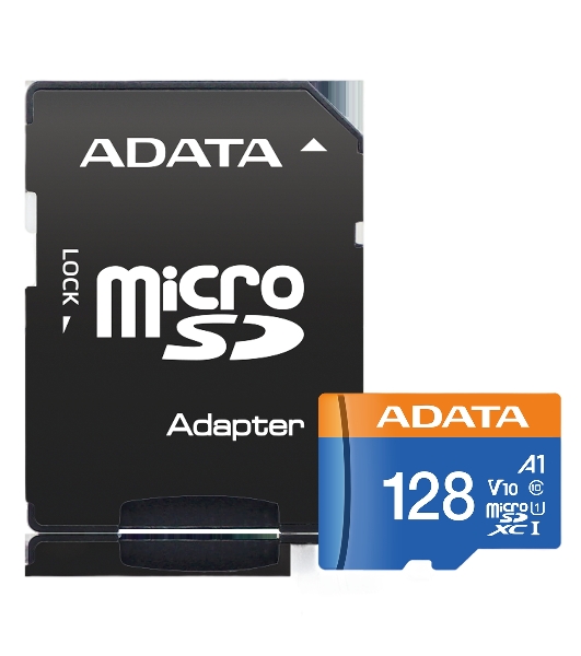 Флеш карта Micro SecureDigital 128Gb ADATA AUSDX128GUICL10A1-RA1 MicroSDXC Class 10 UHS-I, SD adapter