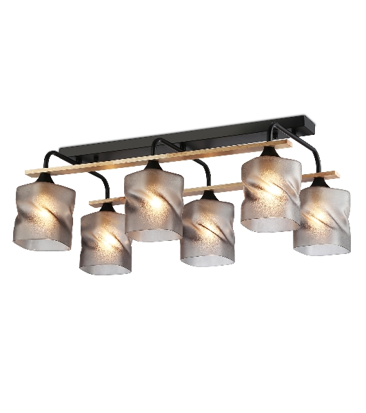 Светильник Ambrella light TR3033250/6 BK/WD черный/дерево E27/6 max 60W 580*340*245