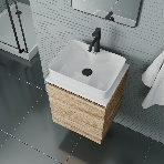 Тумба Bau Dream Blackwood 50 с дверцей, раковина BAU Cerama 48х37 белая, смеситель Hotel Dream Black, нерж. сталь, черный, выпуск клик клак черный, фото 1