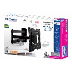 Кронштейн Kromax DIX-18 BLACK(для LED/LCD телевизоров 22'-55', max 40 кг, настенный, 5 ст свободы, наклон ±15°, поворот 180°, от стены 66-605 мм, max VESA 400x400 мм, вращение экрана ±5°, съемная монтажная пластина, кабель-канал, 4 шт/уп.), фото 1