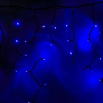 Гирлянда Neon-night Айсикл (бахрома) светодиодный, 4,0 х 0,6 м, черный провод каучук, 230 В, диоды синие, 128 LED, фото 1