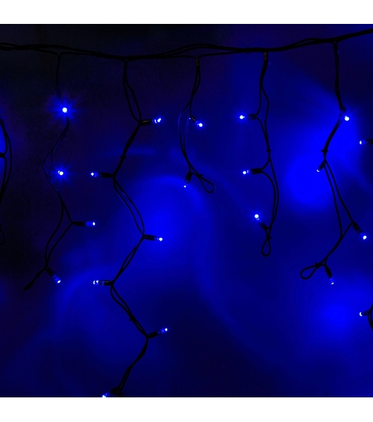 Гирлянда Neon-night Айсикл (бахрома) светодиодный, 4,0 х 0,6 м, черный провод каучук, 230 В, диоды синие, 128 LED