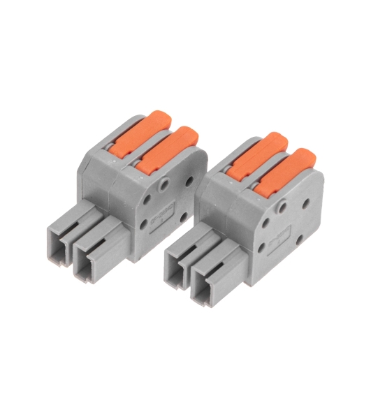 Клемма Rexant СМК 222-422R проходная разъемная 2 полюса серый 0,2-2,5/4 мм² (50 шт/уп)