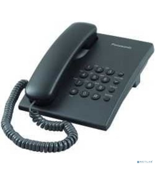 Телефон проводной Panasonic KX-TS2350RUB черный повтор номера, регул-ка громкости, кр.на стену