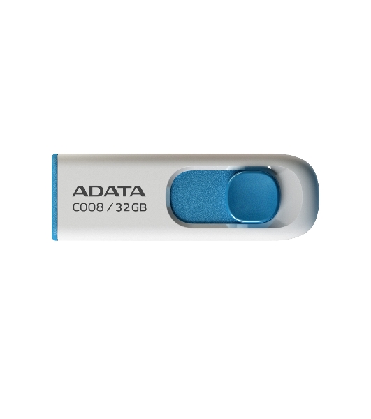 Флешка USB ADATA C008 (AC008-32G-RWE), 32Gb, USB 2.0, R/W 15/5, белый/синий