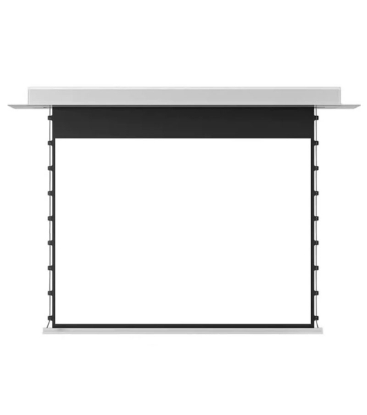 Экран для проектора S'OK SCPSMC-221X125ED45GF для встраивания в потолок моторизованный 100'' с боковым натяжением, полотно Grey Fiberglass, экстрадроп 45см