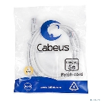 Шнур коммутационный Cabeus, Cat.5e, неэкр., U/UTP, RJ45/RJ45, PVC, AWG24, 2м, белый, фото 1
