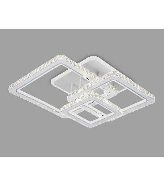 Управляемый светодиодный светильник Ambrella light FA1732/3 WH/CH белый/хром 145W 3000K/4200K/6400K 670*510*150 (ПДУ РАДИО 2.4G)
