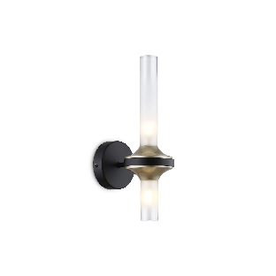 Настенный светильник Ambrella light LH55355/2 BK/CGD/CL черный/золото/прозрачный G9/2 max 30W 150*100*320
