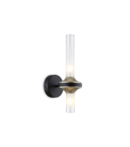 Настенный светильник Ambrella light LH55355/2 BK/CGD/CL черный/золото/прозрачный G9/2 max 30W 150*100*320