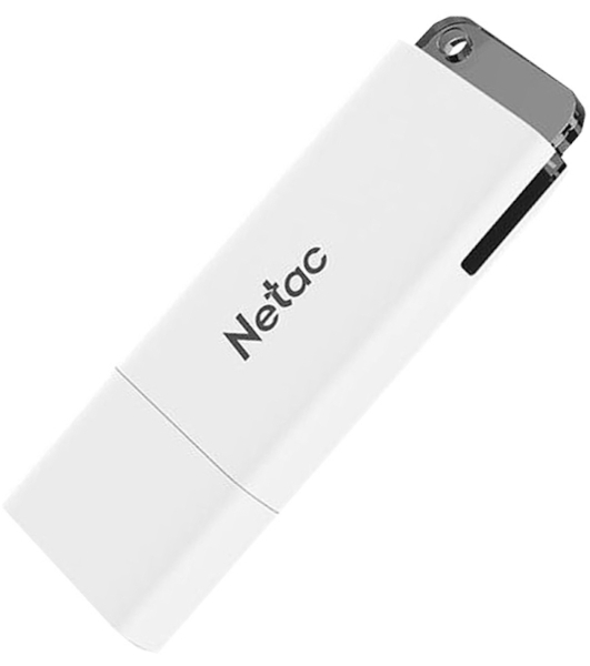 Флешка USB Netac U185 (NT03U185N-256G-30WH), 256Gb, USB 3.0, R/W 100/25, белый/серый