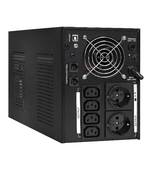 Источник бесперебойного питания ExeGate EX292615RUS SpecialPro UNB-3000.LED.AVR.2SH.4C13.RJ.USB 3000VA/1800W,LED, AVR,2*Schuko+4*C13,RJ45/11,USB, металлический корпус, черный