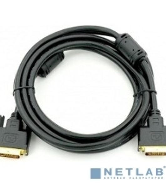 Кабель DVI dual link (25M-25M) 5м ExeGate, 2 фильтра, позолоченные контакты