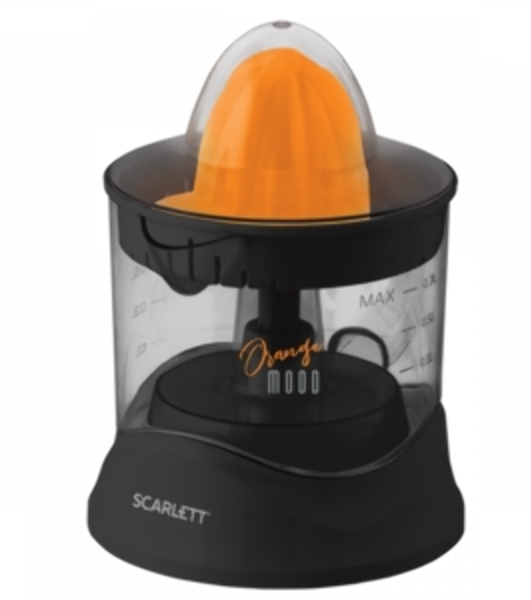 Соковыжималка Scarlett SC-JE50C09 черный/оранжевый, цитрусовая, 25 Вт, 700 мл, механическое