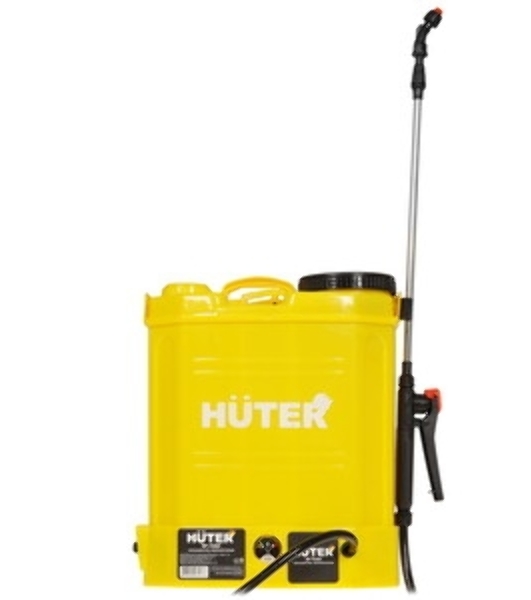 Опрыскиватель аккумуляторный Huter SP-12AC, аккумуляторный, ранцевый, 12л, желтый/черный