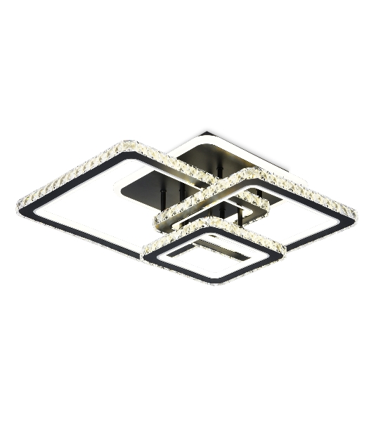 Управляемый светодиодный светильник Ambrella light FA1733/3 BK/CH черный/хром 145W 3000K/4200K/6400K 670*510*150 (ПДУ РАДИО 2.4G)