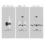Настенный светильник Ambrella light LH55355/2 BK/CGD/CL черный/золото/прозрачный G9/2 max 30W 150*100*320, фото7