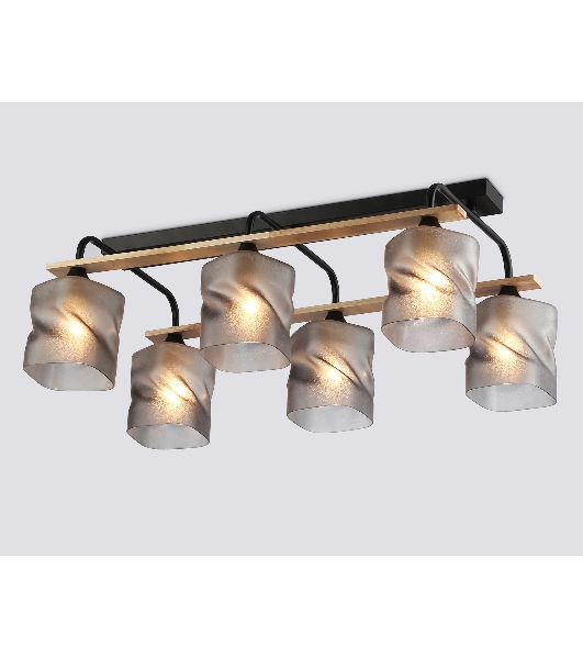 Светильник Ambrella light TR3033250/6 BK/WD черный/дерево E27/6 max 60W 580*340*245