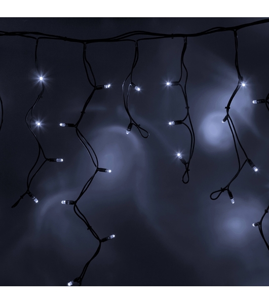 Гирлянда Neon-night Айсикл (бахрома) светодиодный, 4,0 х 0,6 м, черный провод каучук, 230 В, диоды белые, 128 LED