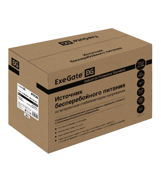 Источник бесперебойного питания ExeGate EX292615RUS SpecialPro UNB-3000.LED.AVR.2SH.4C13.RJ.USB 3000VA/1800W,LED, AVR,2*Schuko+4*C13,RJ45/11,USB, металлический корпус, черный